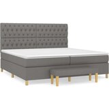  Box spring postelja z vzmetnico temno siva 200x200 cm blago, (20726907) | Shoptok.si