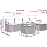  Kavčna garnitura z blazino 6 pcs Rjava in rdeča poli ratan, (5000138436) Slike