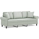 Maison Chic kavč - Sofa - Kanape trosed z okrasnimi blazinami svetlo siv 180 cm žamet, (21727580) Cene
