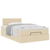  Otomanski okvir kreveta s madracem krem 120x200cm od tkanine | shoptok.hr