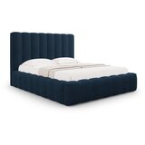 Micadoni Home Tamno plavi tapecirani bračni krevet s prostorom za odlaganje s podnicom 180x200 cm Kelp – Cijene