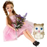  Lutka za igru Emily sa bež mačkom i pletenicama - 30 cm | shoptok.hr