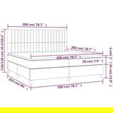  Krevet s oprugama i madracem tamnosivi 200 x 200 cm od tkanine | shoptok.hr