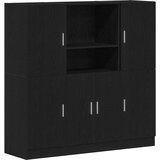 vidaXL Komplet kuhinjskih omaric 3-delni črn inženirski les | Shoptok.si