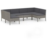 Maison Chic Seti vrtnega pohištva - Vrtna garnitura - Vrtni pohištvo set 6-delna z blazinami poli ratan siva, (21807042) | Shoptok.si