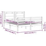 vidaXL Posteljni okvir z vzglavjem 160x200 cm trden les | Shoptok.si