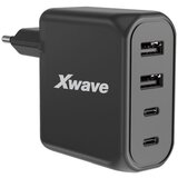 X Wave GaN100-2A2C GaN ultra-brzi punjac 100w, 2USB-A + 2USB-C, za mobilne tablete Crni Cene