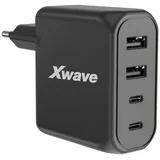 GaN100-2A2C GaN ultra-brzi punjac 100w, 2USB-A + 2USB-C, za mobilne tablete Crni