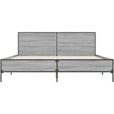  Posteljni okvir siva sonoma 140x190 cm inž. les in kovina | Shoptok.si
