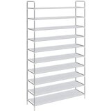  Stalak za cipele 10 polica od metala i netkane tkanine srebrni | shoptok.hr