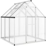 Furnova Rastlinjak z okvirjem srebrn 169x169x195 cm aluminij, (21948372) | Shoptok.si