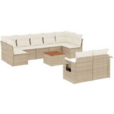 Maison Chic Seti vrtnega pohištva - Vrtna garnitura - Vrtni pohištvo set 10-delna z blazinami bež poli ratan, (21821708) | Shoptok.si