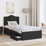  Krevetna konstrukcija Crna 90 x 200 cm Inženjersko Drvo | shoptok.hr