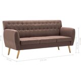 vidaXL Trosjed s presvlakom od tkanine 172 x 70 x 82 cm smeđi | shoptok.hr