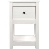  Nočna omarica 2 kosa bela 40x35x61,5 cm trdna borovina, (20716761) | Shoptok.si