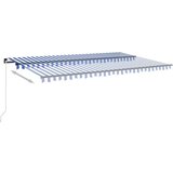  Ročno zložljiva tenda z LED lučmi 500x300 cm modra in bela - - modra - 34.6 - 500 x 300 cm - 2025- | Shoptok.si