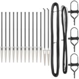  Ograjni stebri 13 pcs Siva Ø32mm 100 cm Pocinkano jeklo, (5000094901) | Shoptok.si