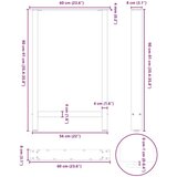  Noge za barski stol Prirodni čelik 2 kom 60 x (90-91) cm Čelik - Prirodna 60 x (90-91) cm 2 1 | shoptok.hr