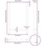  Noge za barsko mizo iz naravnega jekla 2 kosa 60 x (90-91) cm jeklo | Shoptok.si