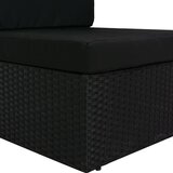  Modularni dvosjed od poliratana crni | shoptok.hr