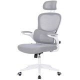 CARRYHOME pisarniški stol kovina, umetna masa, tekstil siva, bela | Shoptok.si