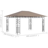  Sjenica s mrežom protiv komaraca 4x3x2,73 m smeđe-siva 180 g/m² | shoptok.hr