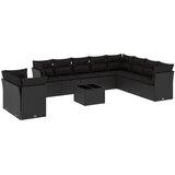  11-dijelni set vrtnih sofa od poliratana s jastucima crni | shoptok.hr