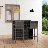 The Living Store Vrtna barska garnitura 3-delna siva - Vrtna Barska Garnitura, (21423069) Cene