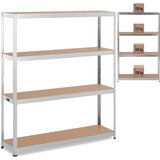MSW Heavy-Duty Metal Storage Rack with 4 Adjustable Shelves - 600 kg Capacity, Gray Finish, (21740668) | Shoptok.si