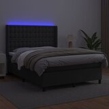  box spring s madracem LED crni 140x200cm od umjetne kože | shoptok.hr