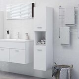 vidaXL Kopalniška omarica bela 30x30x130 cm iverna plošča | Shoptok.si