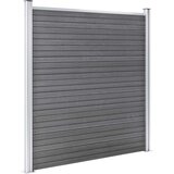  Set WPC ograda 4 kvadratne + 1 kosa 792 x 186 cm sivi | shoptok.hr
