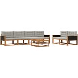  Set vanjskih sofa 7 pcs Prirodna i Svjetlosiva | shoptok.hr