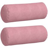 vidaXL Blazine 2 pcs Roza Ø 25 x 70 cm Žametna tkanina | Shoptok.si