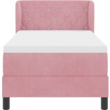  Postelja z Blazino Box Spring Roza 80x200 cm Žamet, (22051956) | Shoptok.si