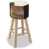 Barska stolica od prave kože i masivne tikovine | shoptok.hr