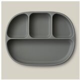 Interbaby silikonski tanjur s poklopcem Petrol Grey | shoptok.hr