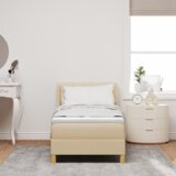  Postelja z vzmetnico z vzmetnico krema 200 x 80 cm Poliester, (5000127404) | Shoptok.si