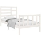  Posteljni okvir bel iz trdnega lesa 90x190 cm 3FT, (20685033) | Shoptok.si