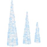 vidaXL Božično drevo 3 pcs Hladno bela 40 cm 60 cm 80 cm Akril | Shoptok.si