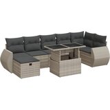 Maison Chic Seti vrtnega pohištva - Vrtna garnitura - Vrtni pohištvo set 8-delna z blazinami sv. siv poli ratan, (21797955) | Shoptok.si