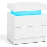 Nočna mizica z LED-osvetlitvijo Stranska mizica z 2 predali, (5000273699)