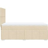 vidaXL Box spring postelja z vzmetnico krem 90x200 cm blago | Shoptok.si
