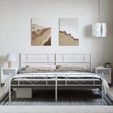  Metalni okvir kreveta uzglavlje i podnožje bijeli 193x203 cm | shoptok.hr