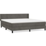  Box spring postelja z vzmetnico temno siva 160x200 cm žamet, (20902239) | Shoptok.si