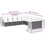  10-dijelni set vrtnih sofa s jastucima bež od poliratana | shoptok.hr