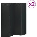  Sobne pregrade s 4 panela 2 kom crne 160 x 180 cm čelične Cene