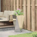 vidaXL Cvetlično korito srebrna 40 x 40 x 75 cm Cinkana jeklena | Shoptok.si