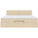 vidaXL Otomanski posteljni okvir z vzmetnico krem 180x200cm blago | Shoptok.si