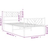  Metalni okvir kreveta uzglavlje i podnožje crni 90x190 cm | shoptok.hr